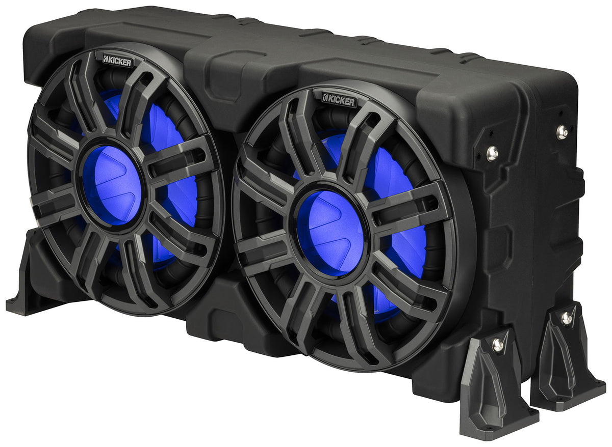 KICKER 51MWLE104 Dual 10" 400w Marine Boat Loaded Subwoofers in Enclosure Box