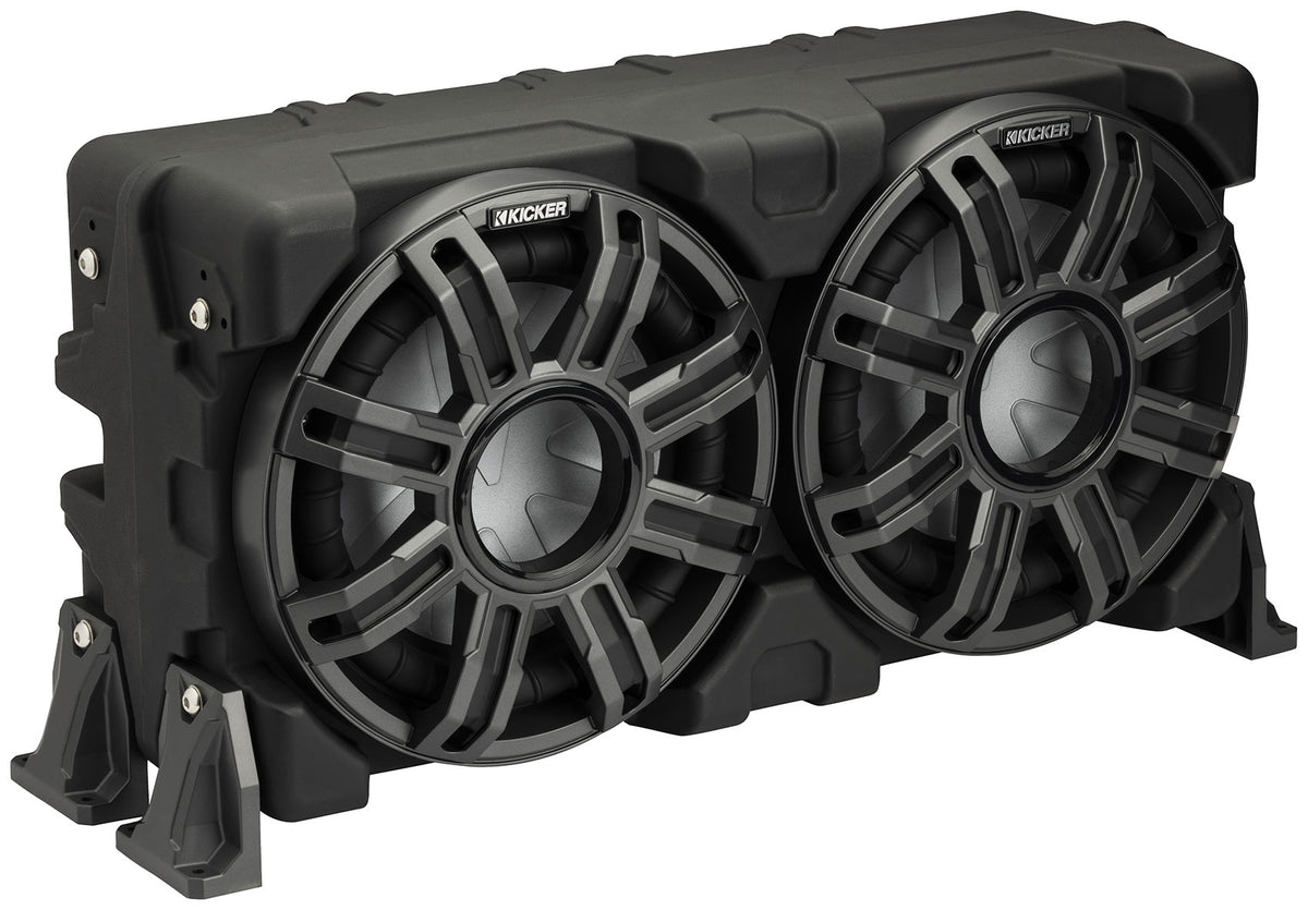 KICKER 51MWLE104 Dual 10" 400w Marine Boat Loaded Subwoofers in Enclosure Box