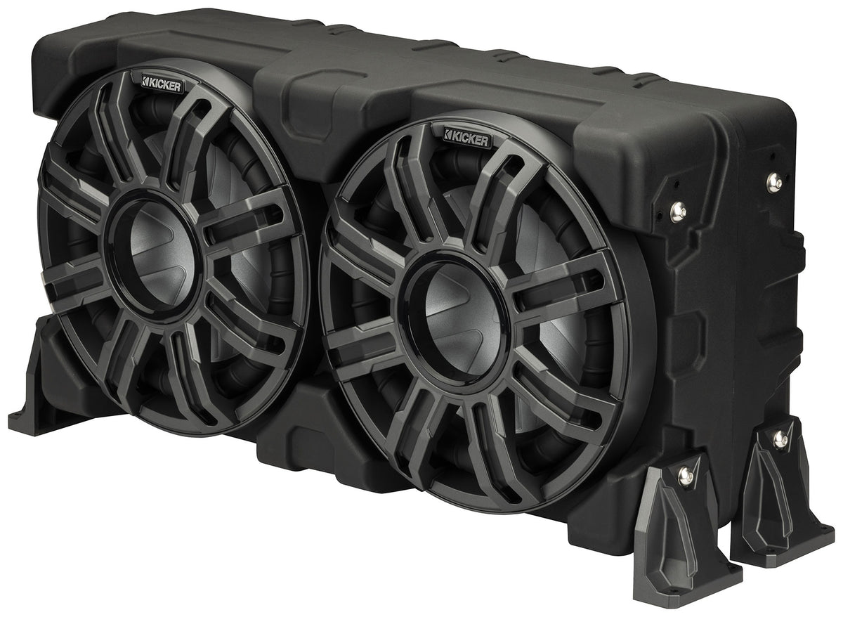 KICKER 51MWLE104 Dual 10" 400w Marine Boat Loaded Subwoofers in Enclosure Box