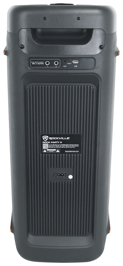 Rockville ROCK PARTY 9 Dual 8" Home/Portable Bluetooth Speaker Deep Bass+Effects