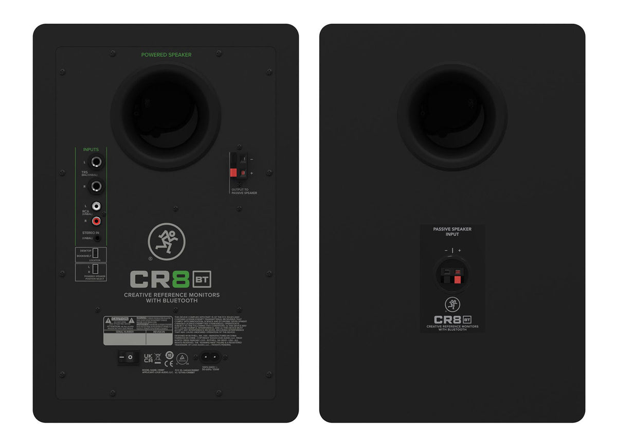 Mackie CR8BT 8" Powered Studio Monitors Speakers w/ Tone Control/Bluetooth
