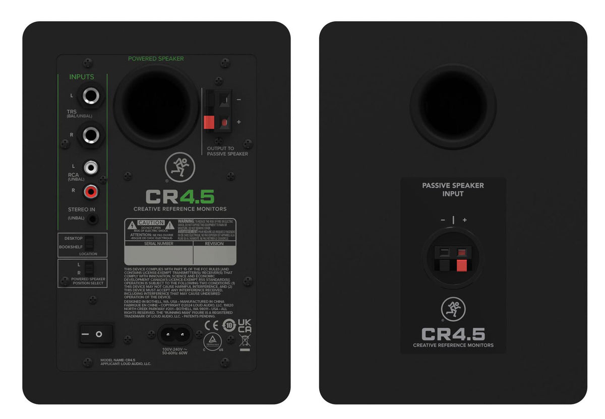 Mackie CR4.5 4.5" Powered Studio Monitors Speakers w/ Tone Control