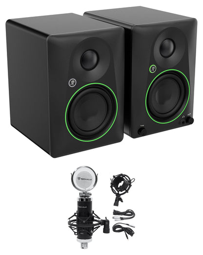 Pair Mackie CR4.5 4.5" Powered Studio Monitors w/ Tone Control+Microphone