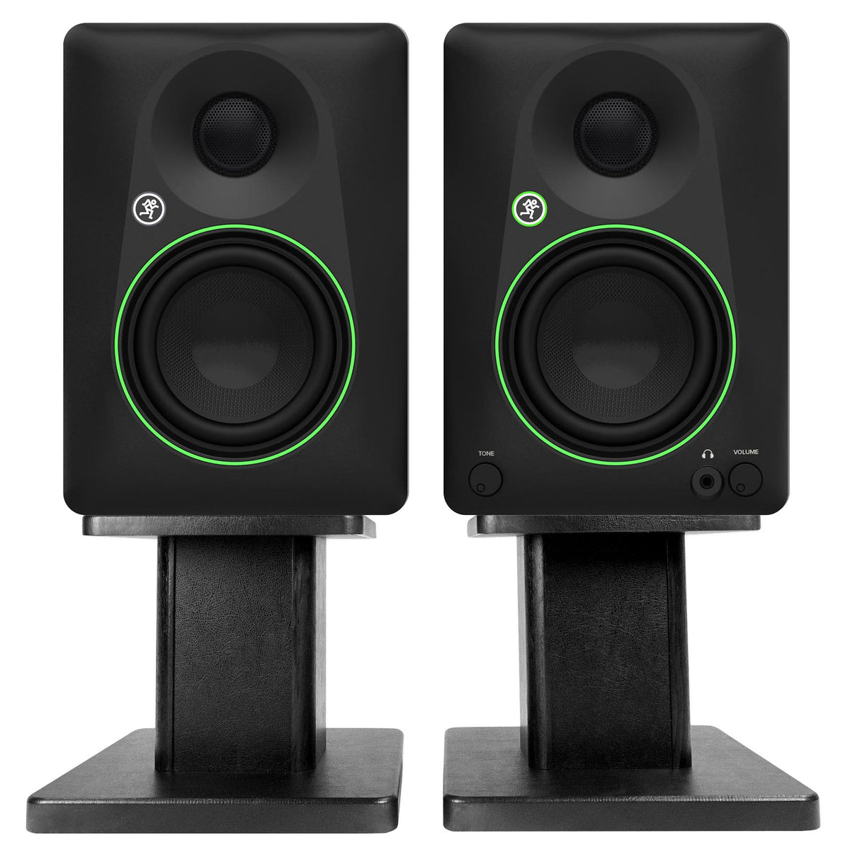 Pair Mackie CR4.5BT 4.5" Powered Studio Monitors w/ Tone Control+Desktop Stands