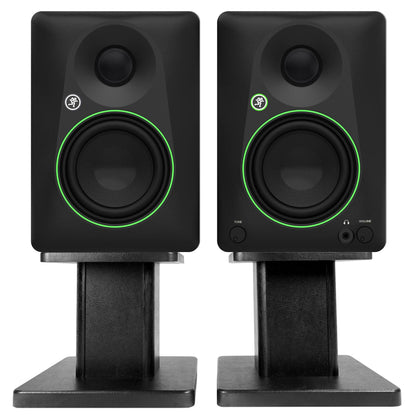 Pair Mackie CR4.5BT 4.5" Powered Studio Monitors w/ Tone Control+Desktop Stands
