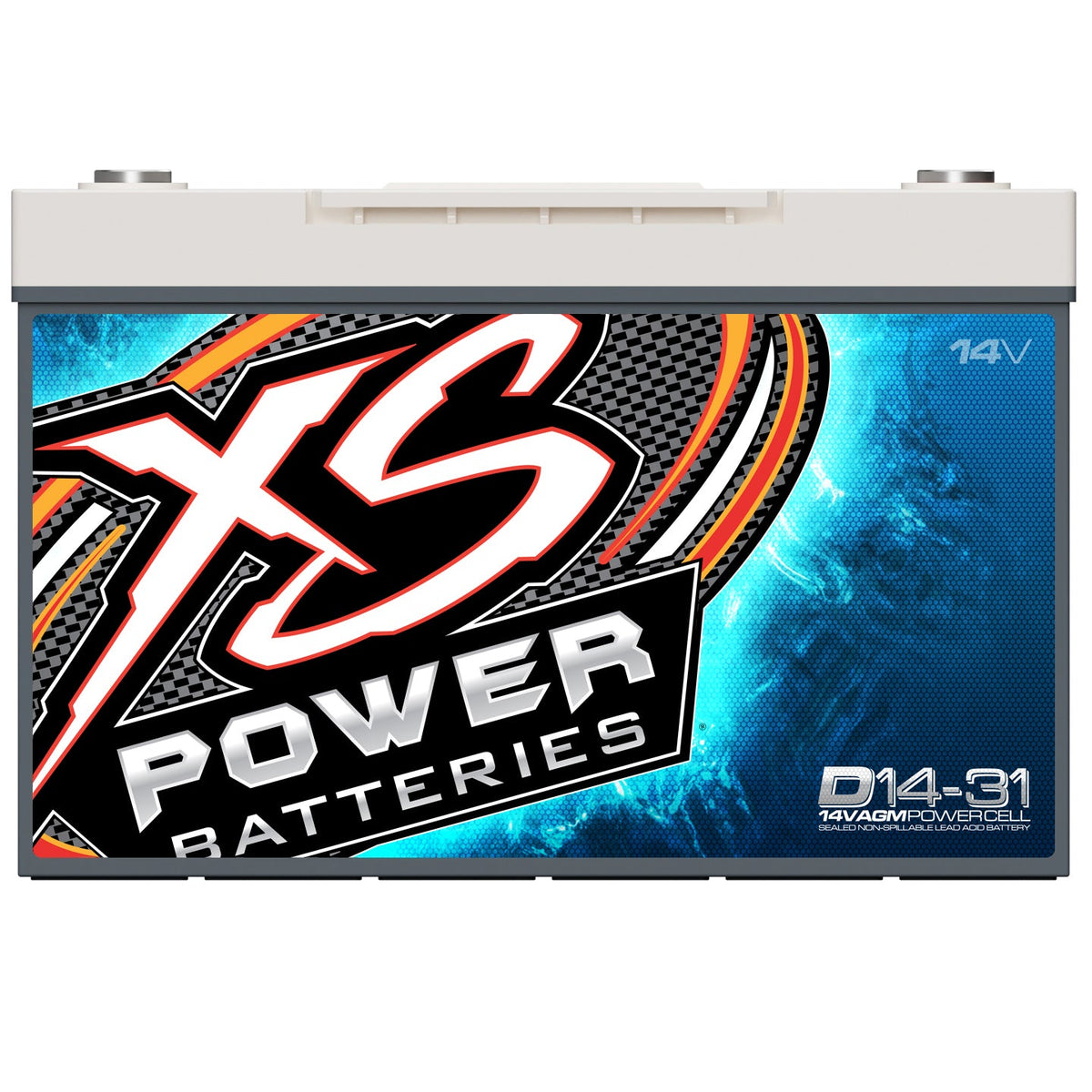 XS Power D14-31 14V AGM Battery with M6 Terminal Bolts, Max 5000Amps