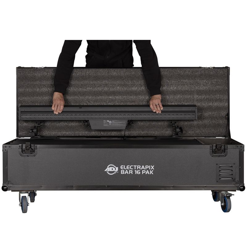 American DJ ADJ ElectraPix Bar 16 Pak (4) DMX RGBAL+UV Bar Lights w/ Flight Case
