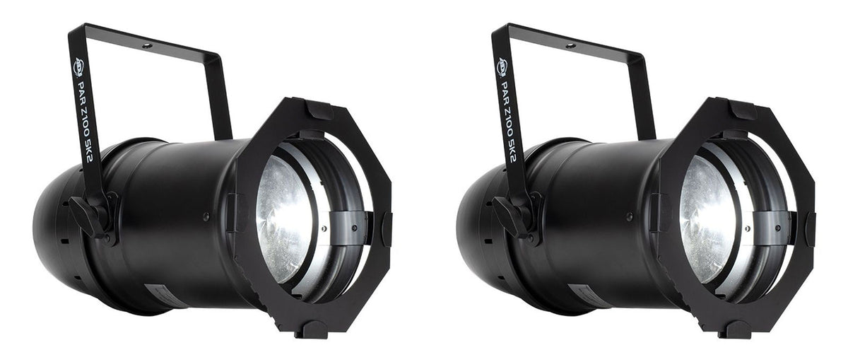 (2) Par Z100 5K2 100W COB Cool White LED DMX Par Can Stage Lights