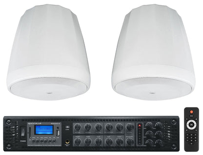 2) JBL Control 60PS/T C60 Commercial 70v White Pendant Subwoofers+Amp C60PS/T-WH