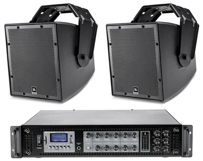 AWC62-BK 6.5" Indoor/Outdoor Speaker Pair with 320W 6-Zone Amplifier
