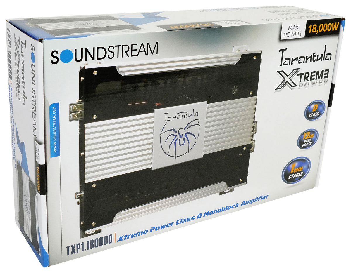 Soundstream TXP1.18000D 18,000 Watt Mono Amplifier 1-Ohm Car Stereo Amp