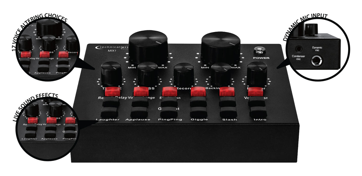 MIX1 Rechargeable Podcast Recording USB/Bluetooth Mixer