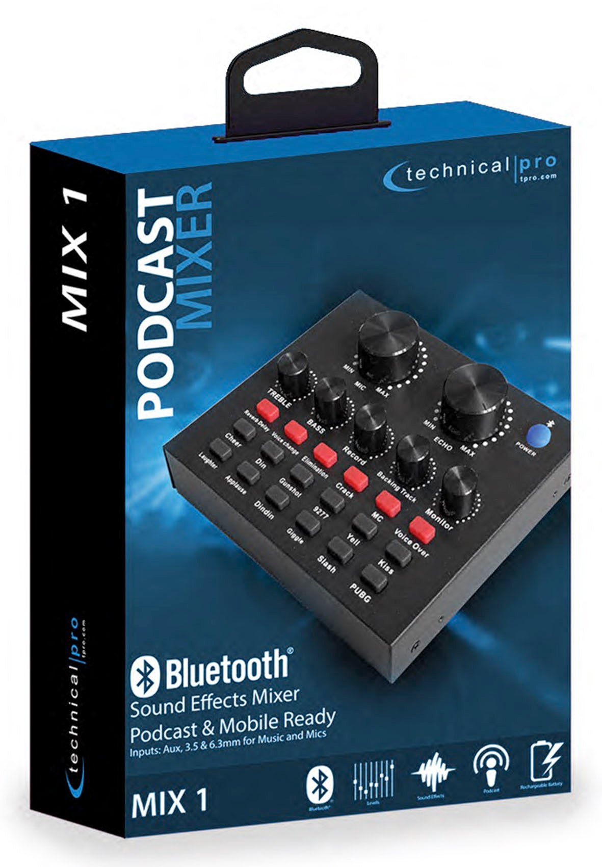 MIX1 Rechargeable Podcast Recording USB/Bluetooth Mixer