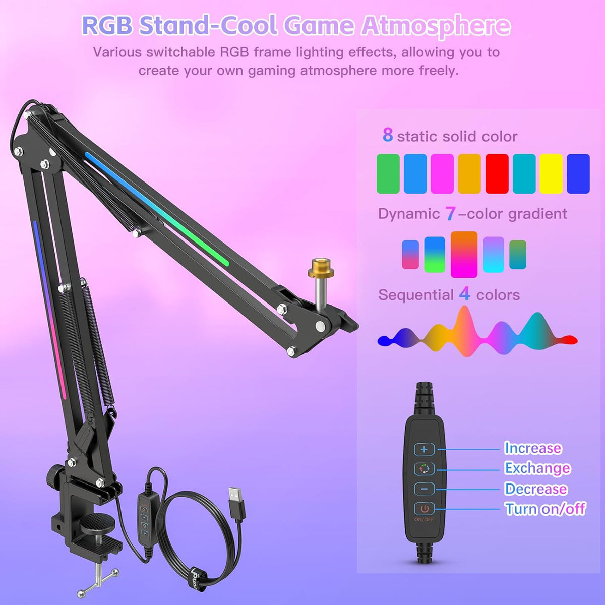 MKL2 Microphone Boom Arm Stand with Spider Mic Holder