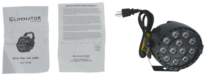Eliminator Mini Par UV LED DMX Par Can Blacklight For DJ/Stage/Clubs/Bars ADJ