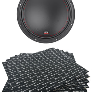 MTX 7512-44 12" 1500w Peak/750w RMS Competition Subwoofer+Vibration Deadener Kit