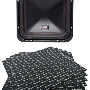 MTX S6510-44 10" 1000w Peak/500w RMS Square Subwoofer Sub+Vibration Deadener Kit