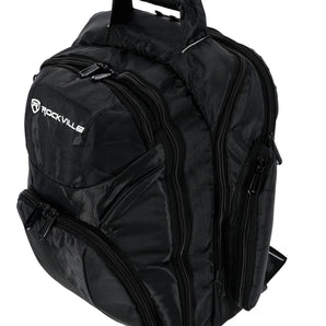 Rockville RVBACKPACK V2 Large DJ Laptop/Gear 9 Compartment Travel Backpack