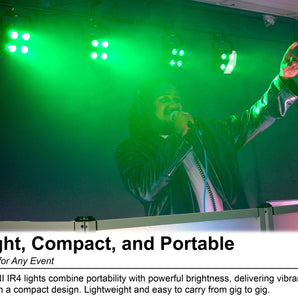 Rockville MINI IR4 Black Par Wash Up Light with IF Remote, APP Control, Wireless DMX