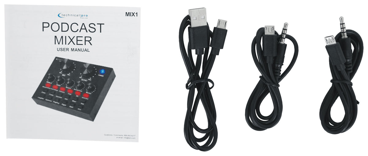 MIX1 Rechargeable Podcast Recording USB/Bluetooth Mixer