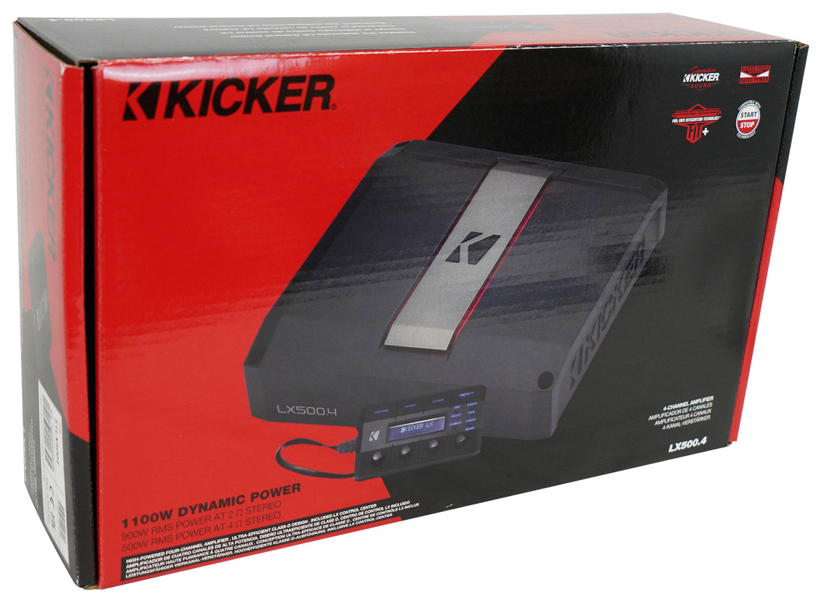 Kicker 51LX5004 4-Channel Car Audio Amplifier Class D Amp LX500.4