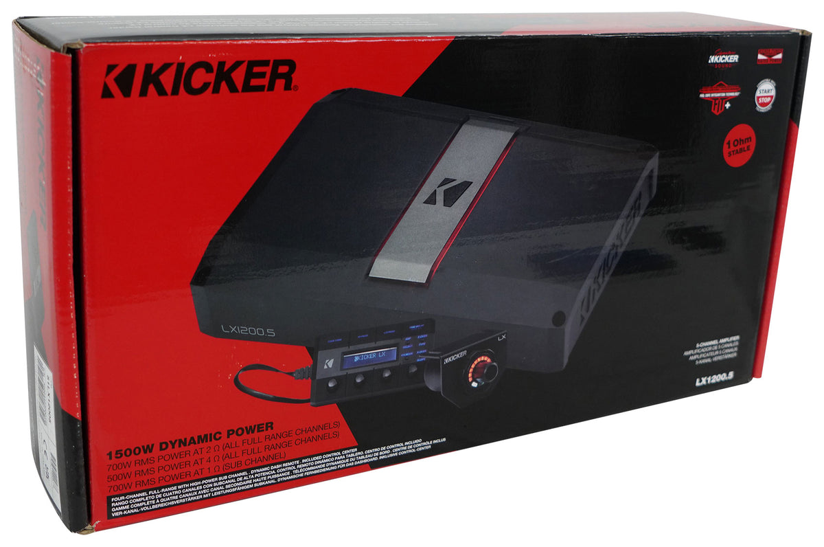 Kicker 51LX12005 5-Channel Car Stereo Amplifier Class D Amp LX1200.5