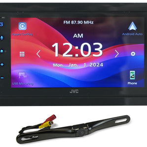 JVC KW-M595BT 6.8" Car Monitor Android/Carplay Bluetooth Receiver+Backup Cam