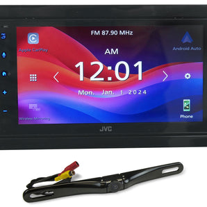 JVC KW-M690BW 6.8” Wired/Wireless Android/Carplay Car Receiver+Backup Camera