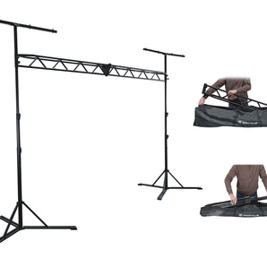 Rockville RLT8 10 Ft Portable Sturdy Lighting Truss Stand w/Flat-Base Legs+Bag