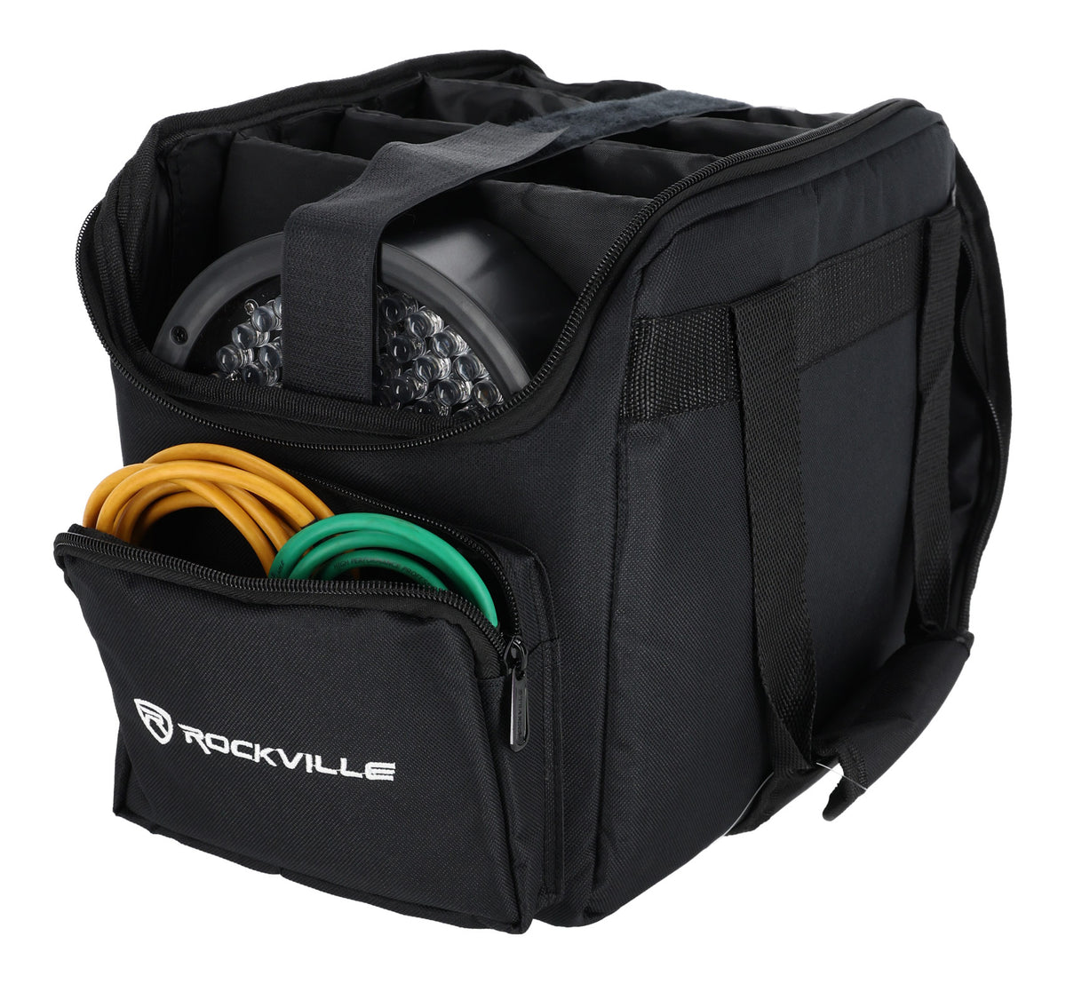(6) RockWedge LED White RGBWA+UV Rechargeable Wireless DMX Lights+Bag