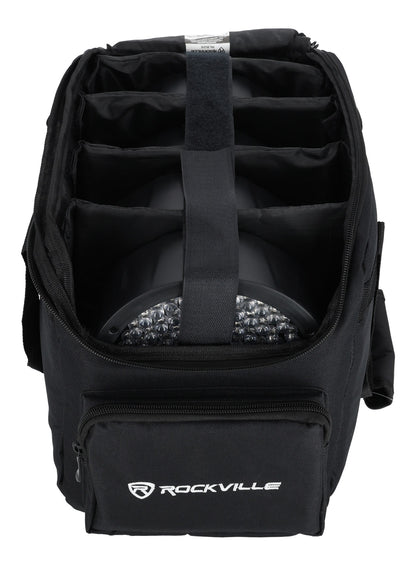 (6) RockWedge LED White RGBWA+UV Rechargeable Wireless DMX Lights+Bag