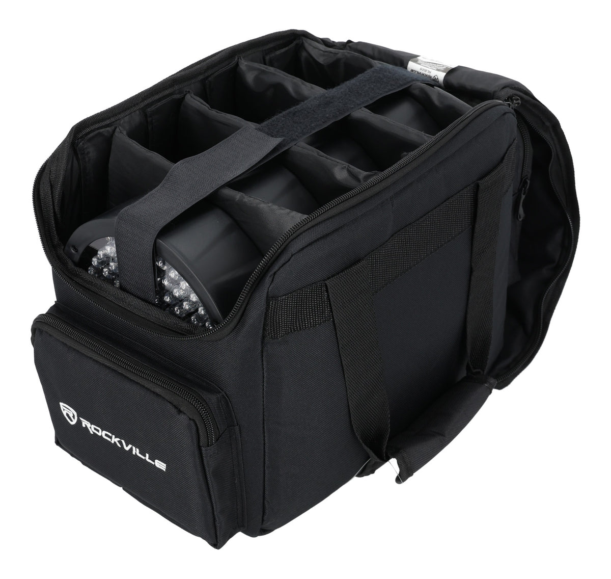 (6) RockWedge LED White RGBWA+UV Rechargeable Wireless DMX Lights+Bag
