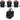 (3) Rockville RF WEDGE BLACK RGBWA+UV Battery Wireless DMX Up Lights+Remotes+Bag