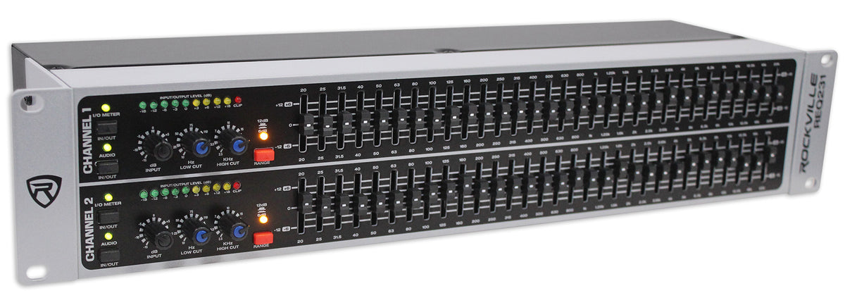 Rockville REQ231 Dual 31 Band 1/3 Octave Graphic Equalizer w/ Sub-Output!