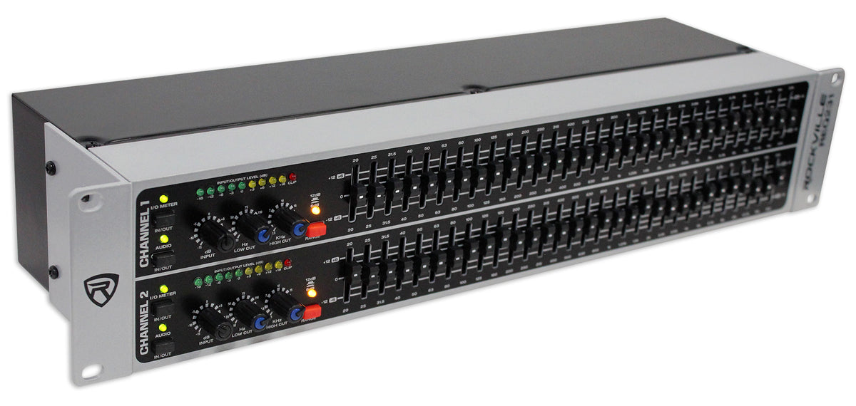 Rockville REQ231 Dual 31 Band 1/3 Octave Graphic Equalizer w/ Sub-Output!