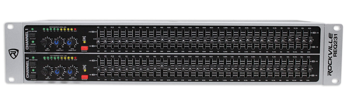 Rockville REQ231 Dual 31 Band 1/3 Octave Graphic Equalizer w/ Sub-Output!