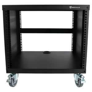 Rockville RR8U 8U Live Sound/Pro Recording Studio Rack Case w/Wheels + Hardware