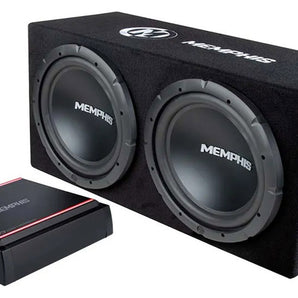 Memphis Audio SRXE212VP Dual 12" 1000w SRX Subwoofer Enclosure+Amplifier Package