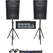 JRX215 Pair + RPM85 Powered Mixer + Stands