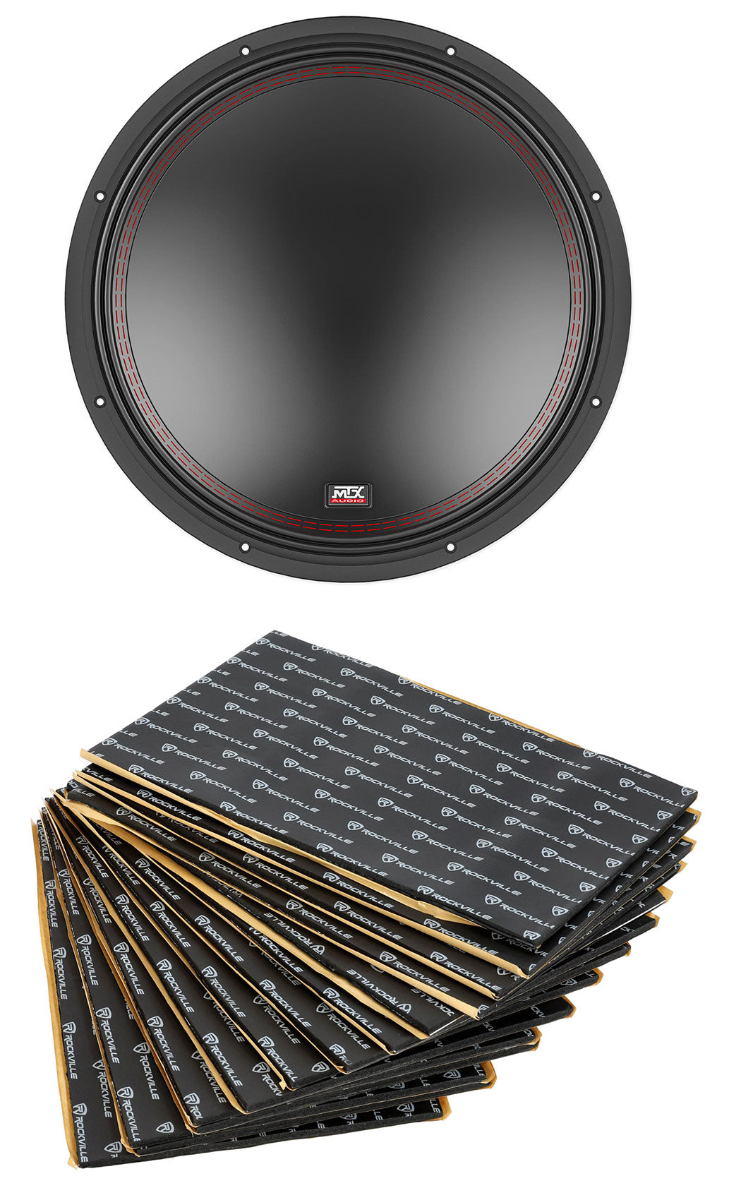 MTX 5515-44 15" 800 Watt DVC 4-ohm Car Audio Subwoofer+Rockmat Sound Deadener