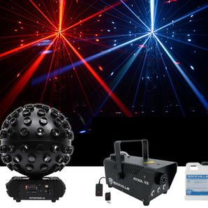 Chauvet DJ Rotosphere Q3 Mirror Ball Dance Floor LED Effect Light + Fog Machine