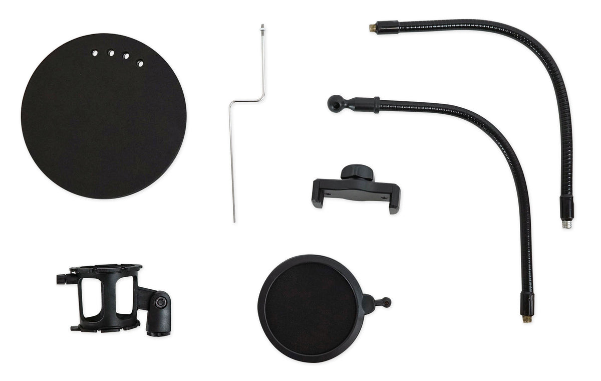 Technical Pro LiveShow2M Zoom Stream Broadcast Podcast Stand w/Phone+Mic Holder