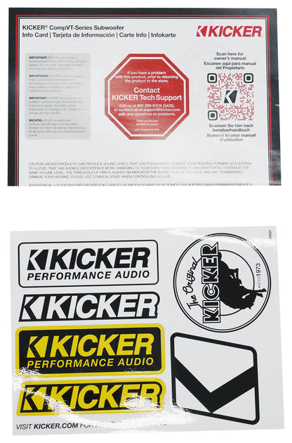 Kicker 52CVT124 CVT12 COMPVT 12" 900w Subwoofer 4-Ohm SVC Car Audio Sub CVT124
