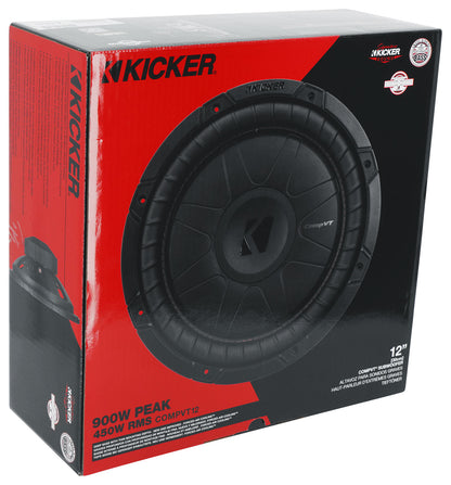 Kicker 52CVT124 CVT12 COMPVT 12" 900w Subwoofer 4-Ohm SVC Car Audio Sub CVT124