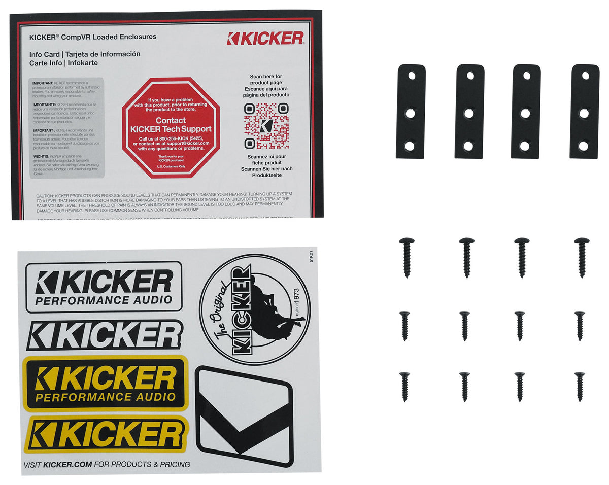 Kicker 52VCVR122 VCVR 12" Single Subwoofer in Vented Enclosure, 2-ohm VCVR122