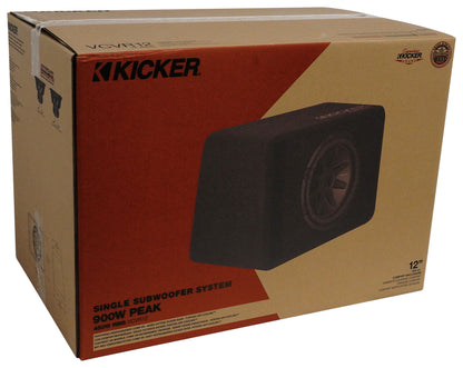 Kicker 52VCVR122 VCVR 12" Single Subwoofer in Vented Enclosure, 2-ohm VCVR122