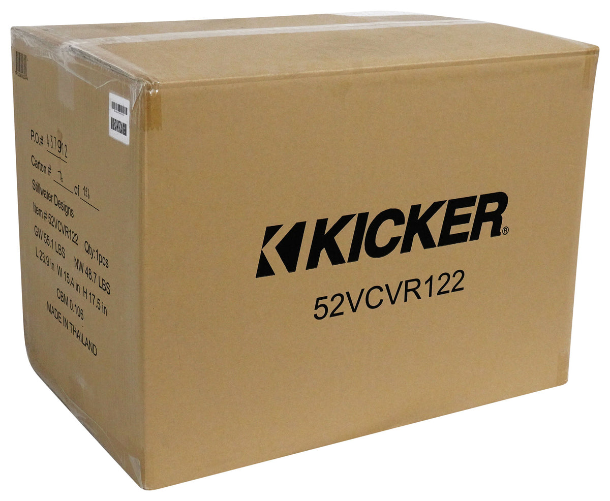 Kicker 52VCVR122 VCVR 12" Single Subwoofer in Vented Enclosure, 2-ohm VCVR122