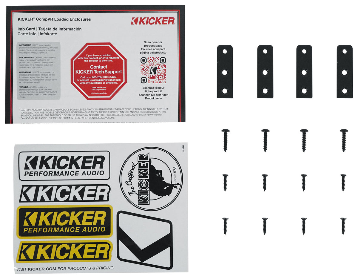Kicker 52DCVR122 DCVR 12" Dual Subwoofers+Vented Sub Box Enclosure 2-ohm DCVR122