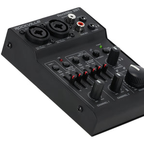 Rockville RockMix 2BT 2 Channel USB Interface Mixer, 2-way Bluetooth For Podcast