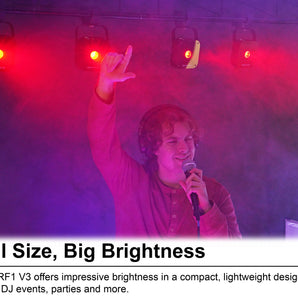 Rockville MINI RF1 V3 Black Bright DJ/Party LED Par Wash Up Light+RF Remote+APP